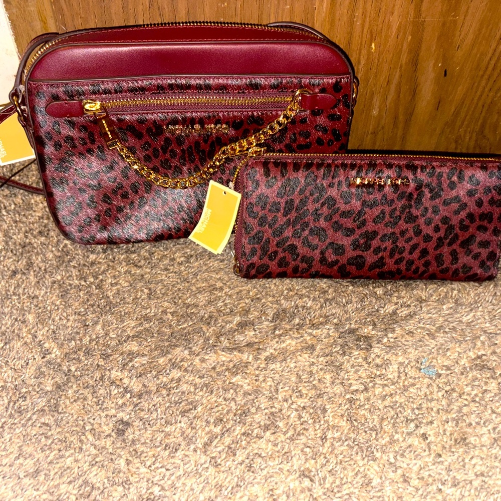 Michael Kors crossbody and wallet set